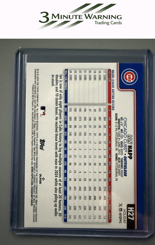 2025 Topps Holiday #H27 Ian Happ Blue Metallic Holiday Lights