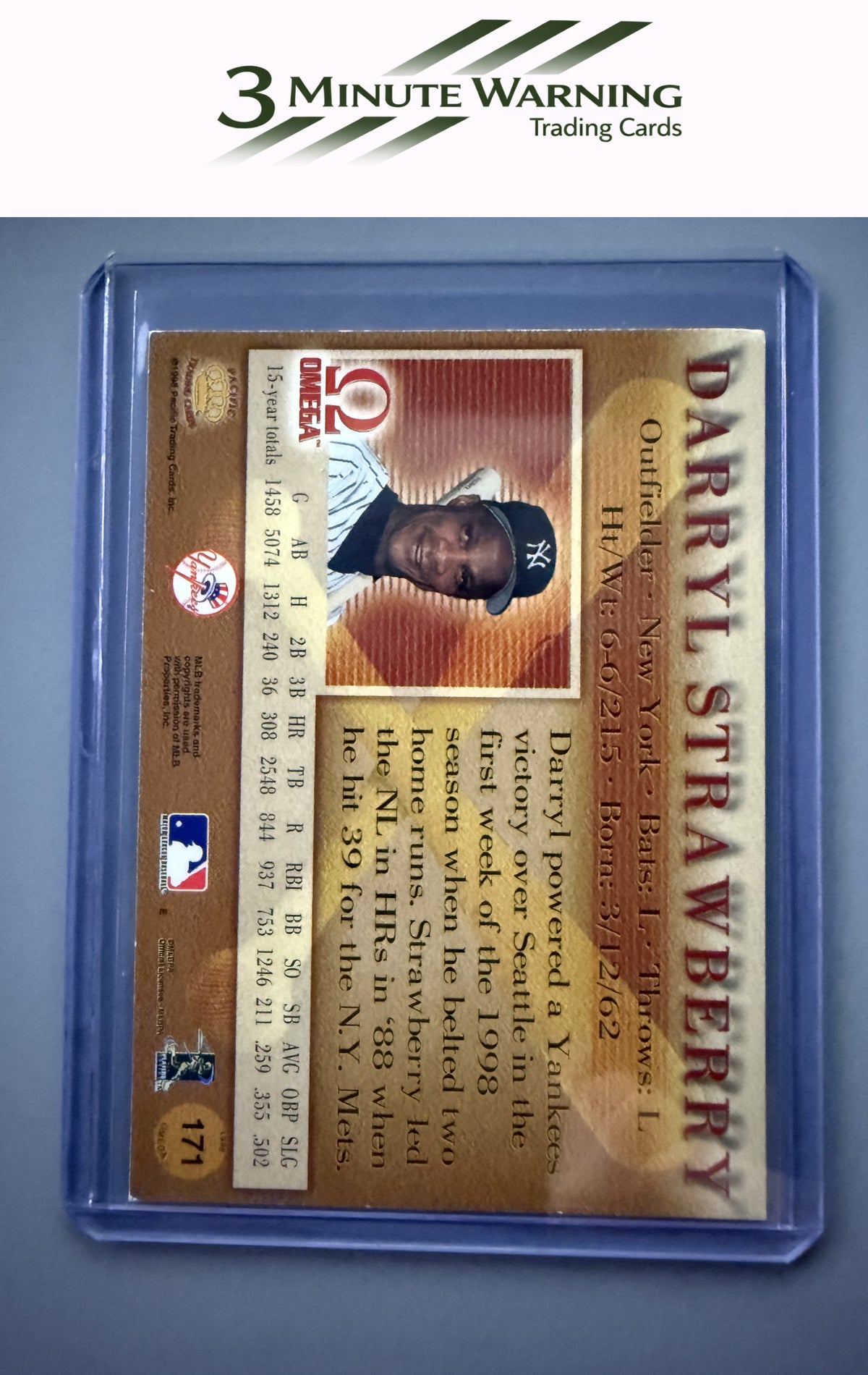 1998 Pacific Omega #171 Darryl Strawberry Red