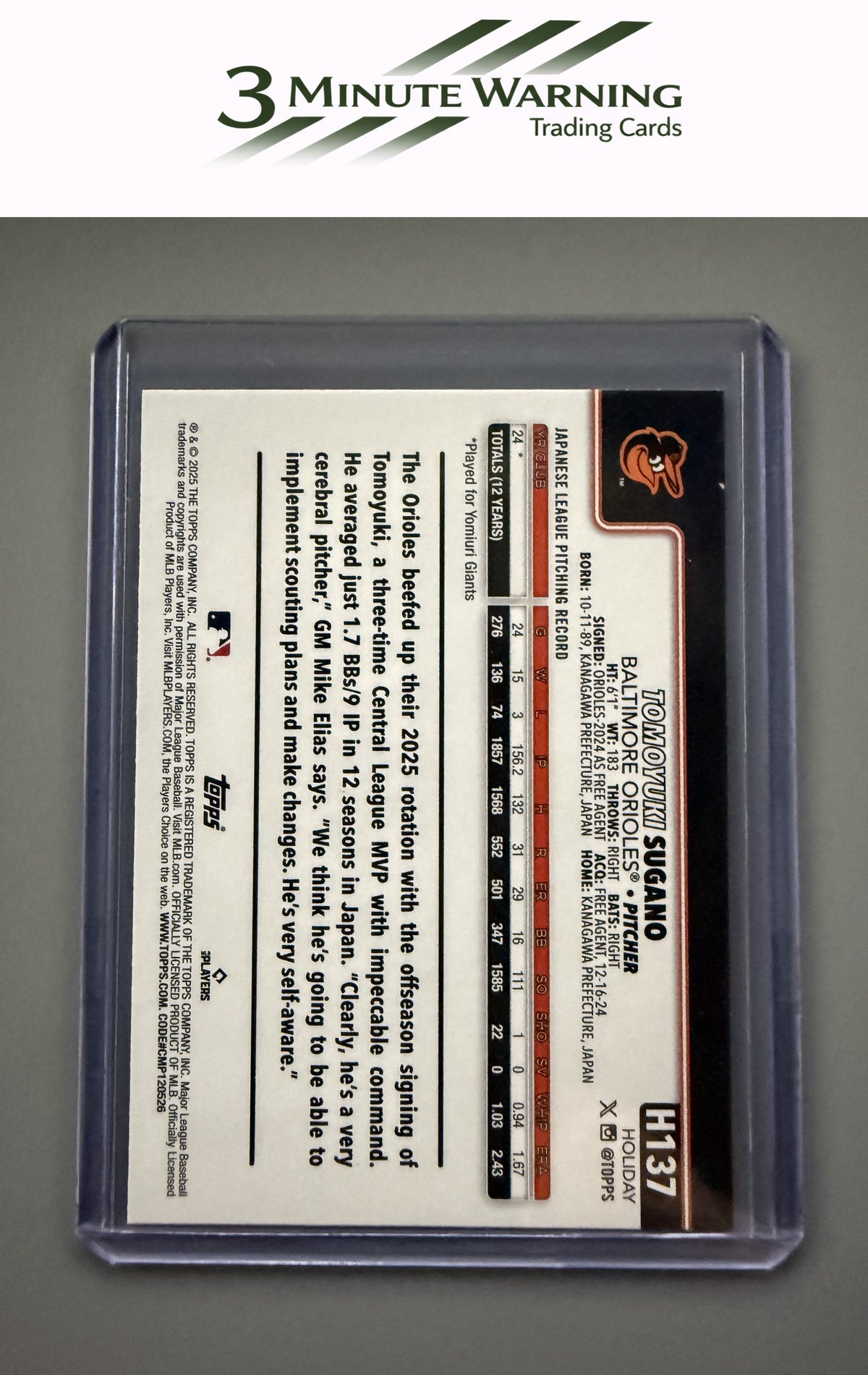 2025 Topps Holiday #H137 Tomoyuki Sugano
