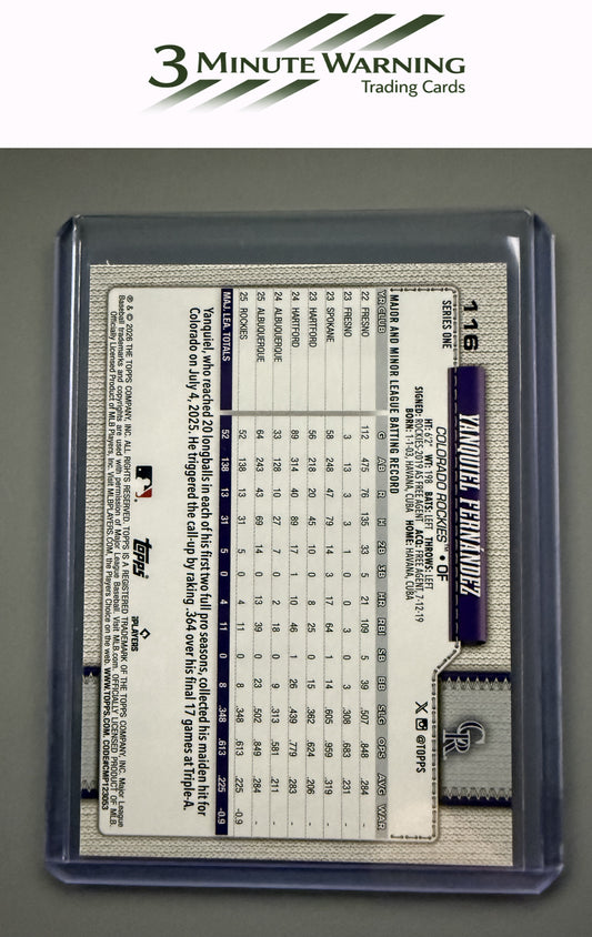 2026 Topps #116 Yanquiel Fernández