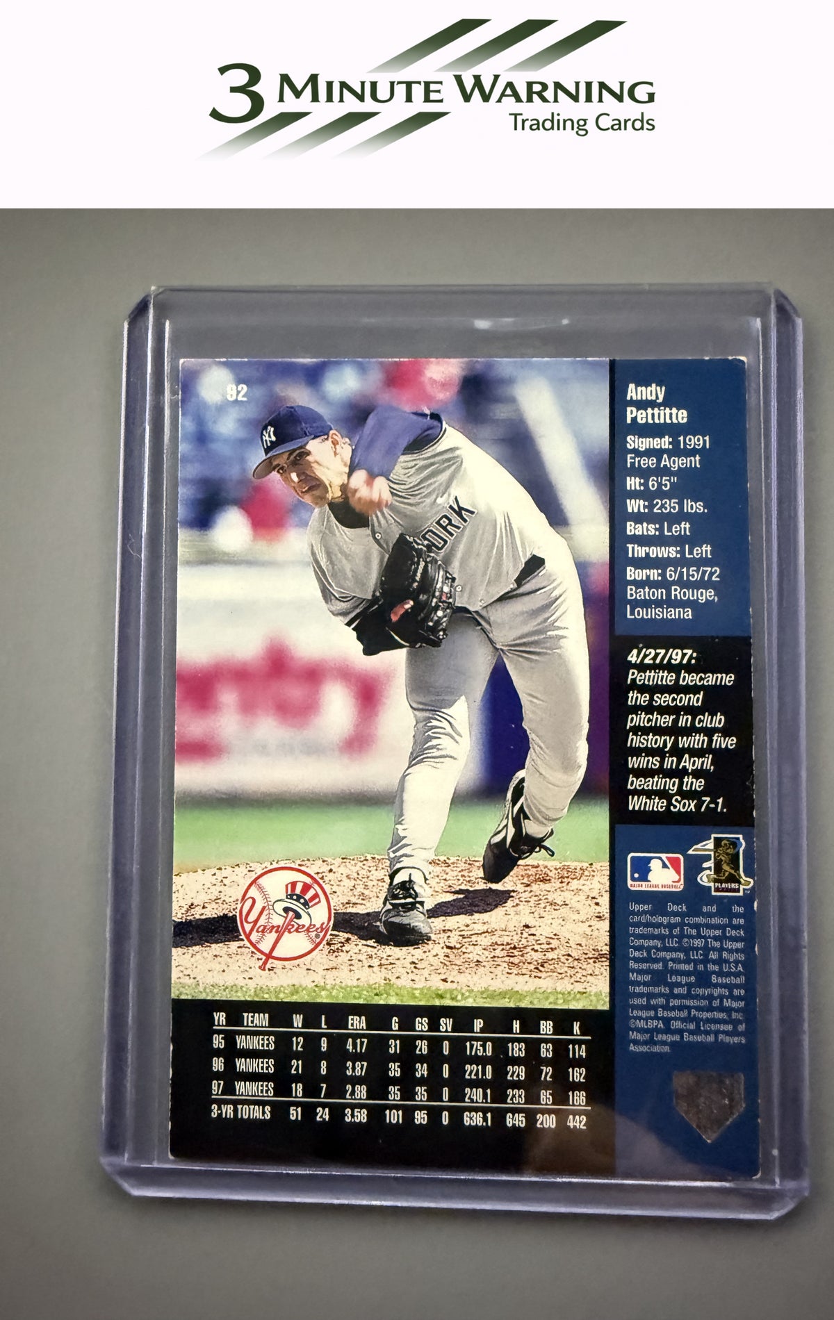 1998 Upper Deck #170 Andy Pettitte