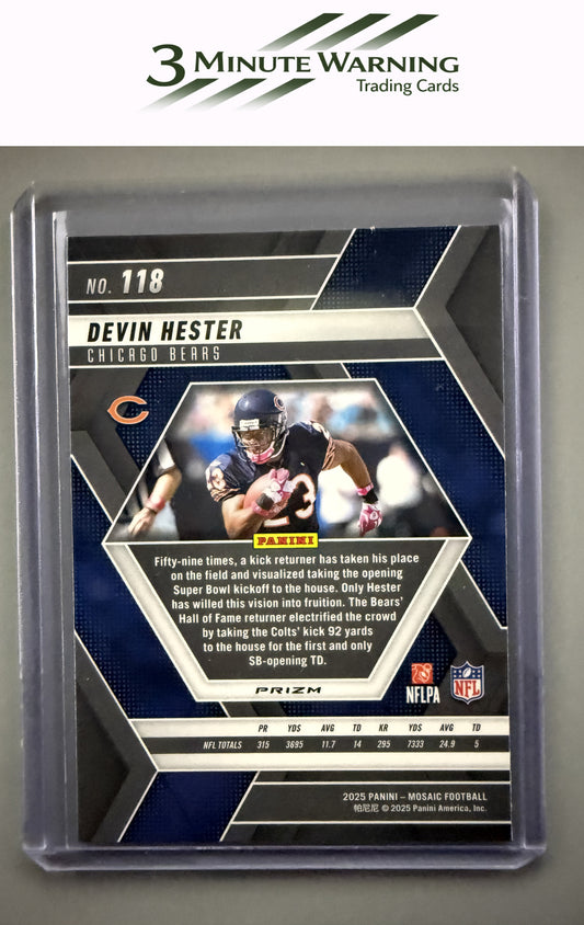 2025 Panini Mosaic #118 Devin Hester Mosaic Camo Pink