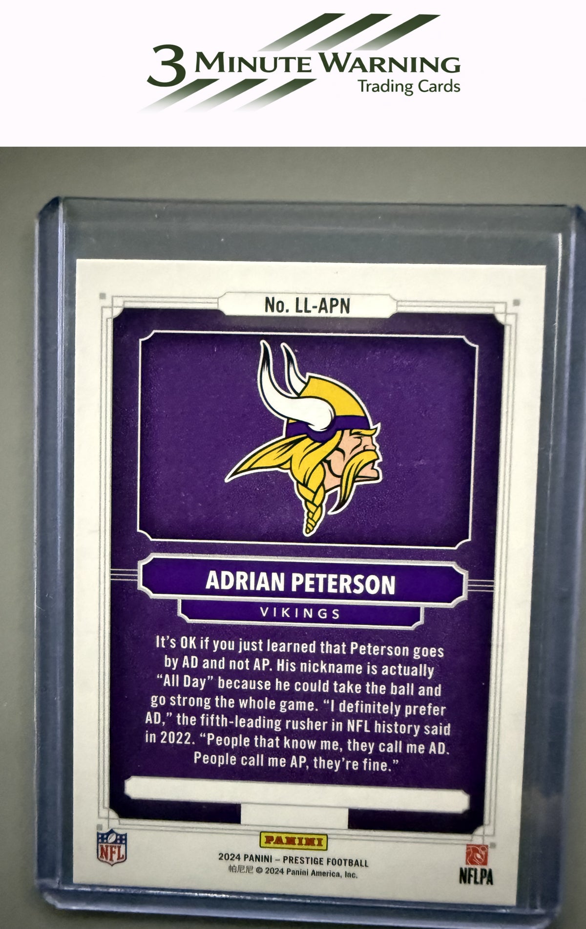 2024 Panini Prestige #LL-APN Adrian Peterson Living Legends