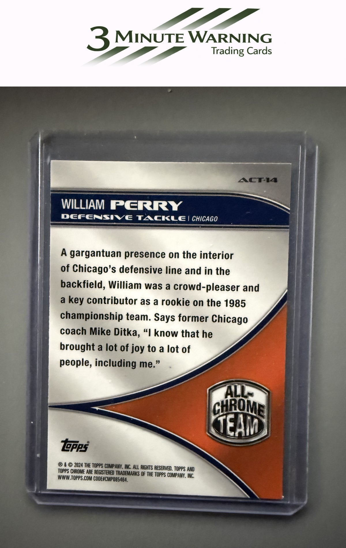 2024 Topps Chrome #ACT-14 William Perry All-Chrome Team