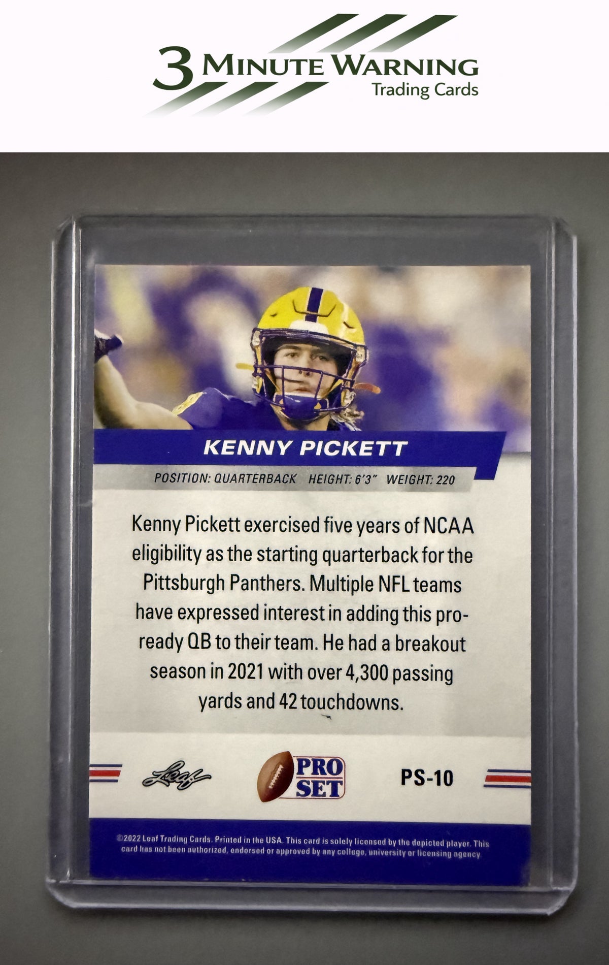 2022 Pro Set Draft #PS-10 Kenny Pickett Red