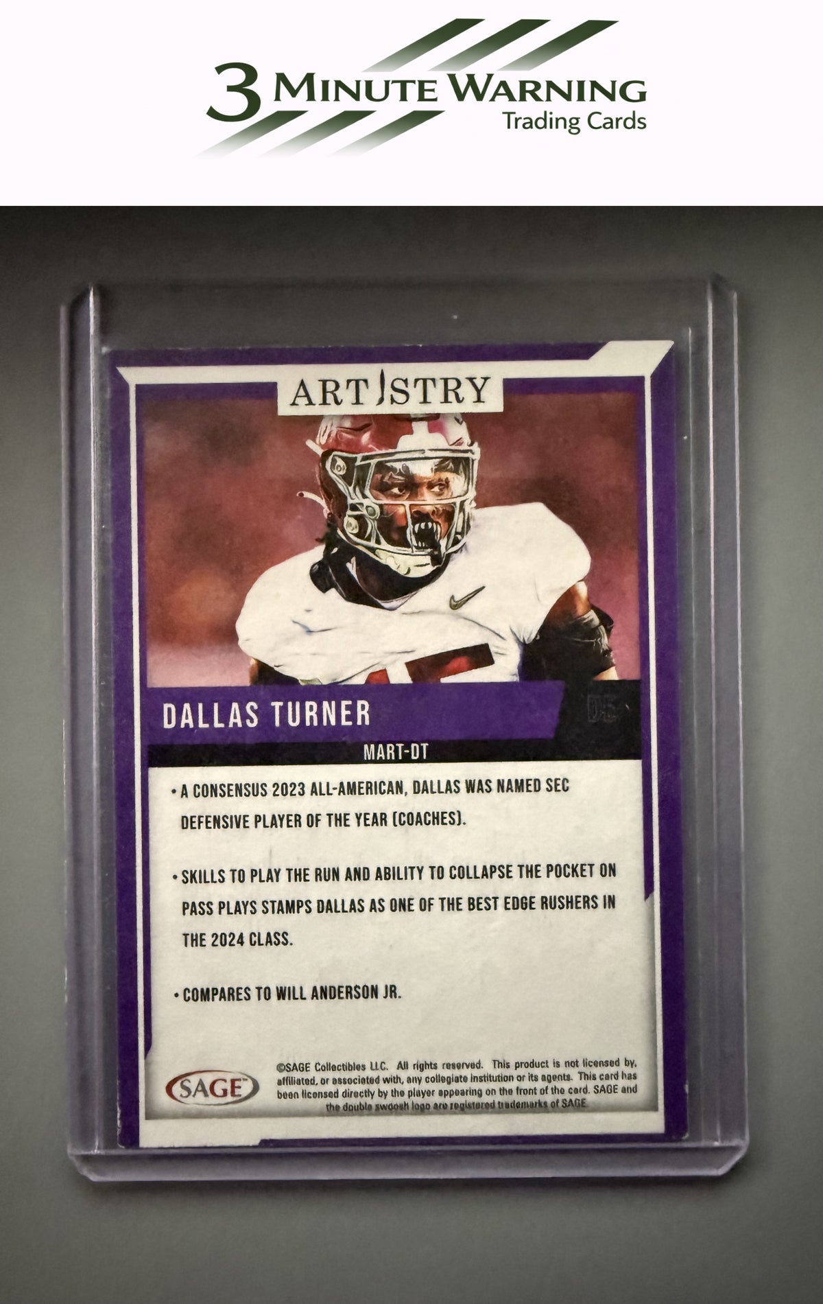 2024 SAGE HIT #MART-DT Dallas Turner Artistry Purple