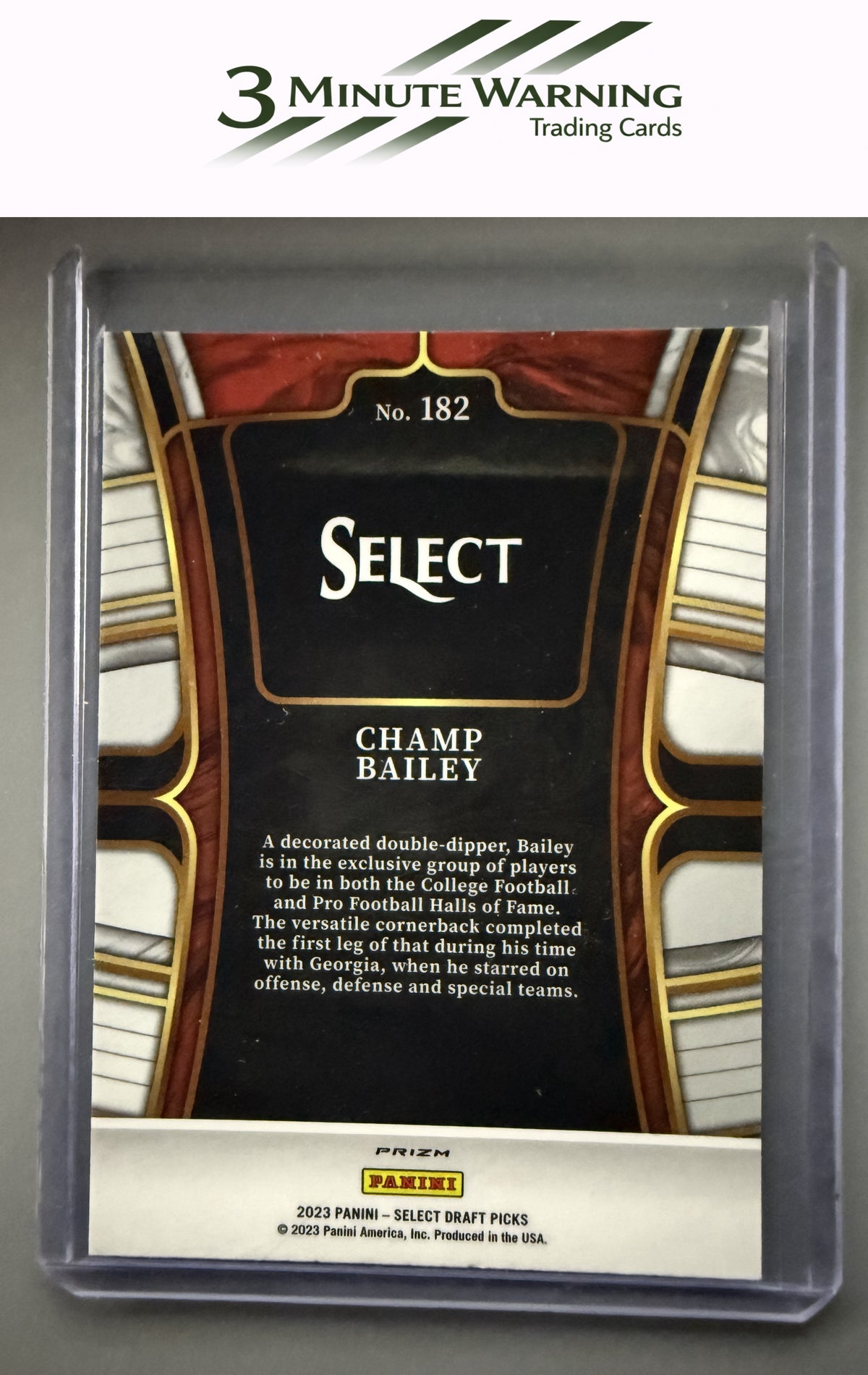 2023 Panini Select Draft Picks #182 Champ Bailey Gold Lazer Prizm