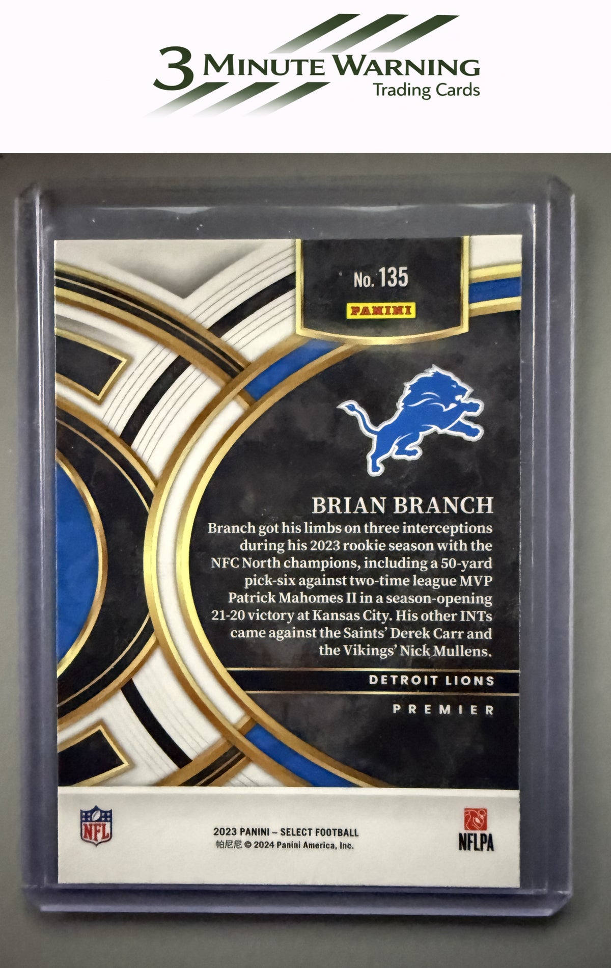 2023 Panini Select #135 Brian Branch