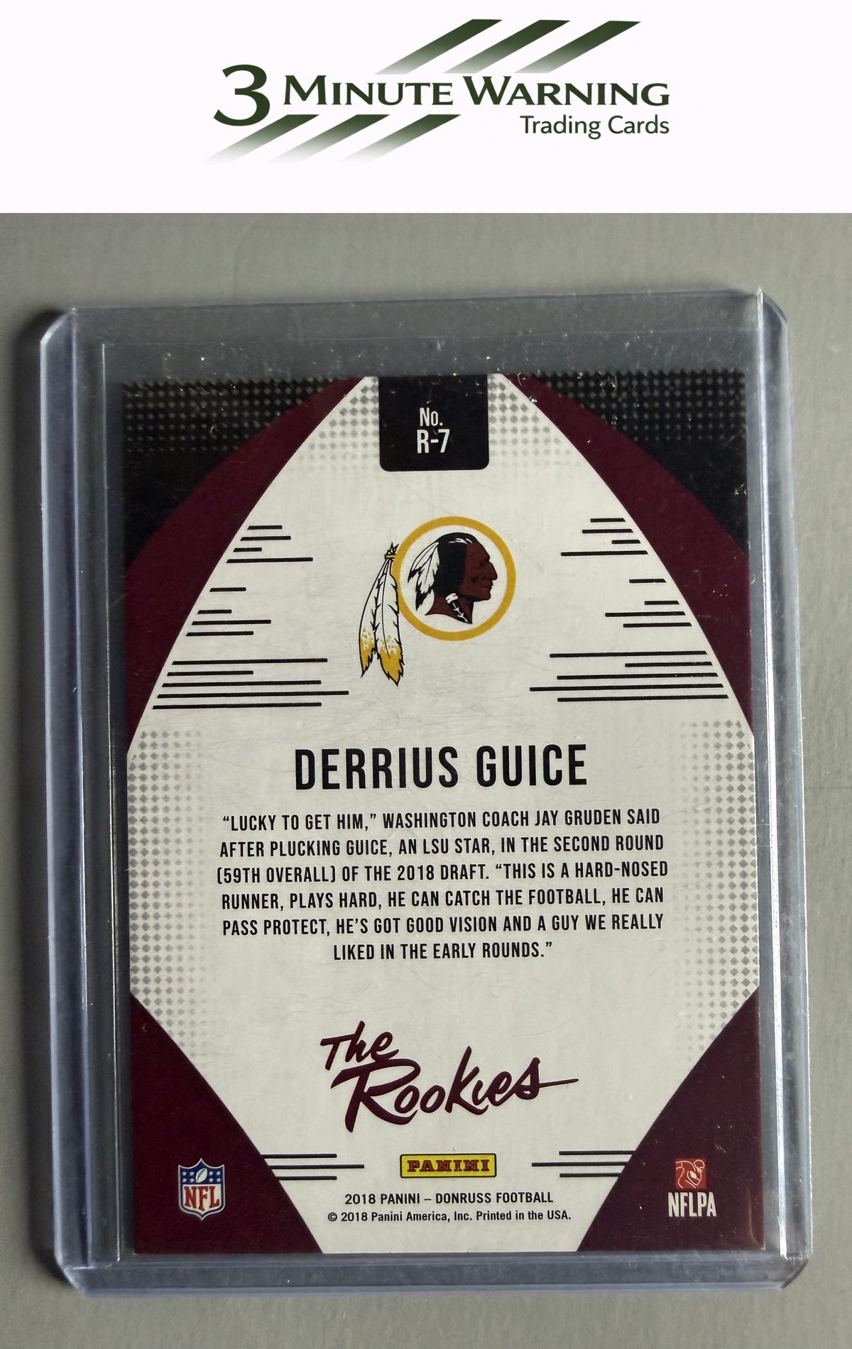 2018 Donruss #R-7 Derrius Guice The Rookies