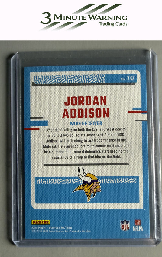 2023 Donruss #10 Jordan Addison Rated Rookie Portrait