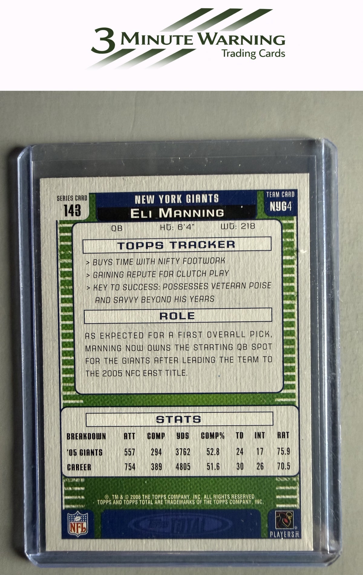 2006 Topps Total #143 Eli Manning