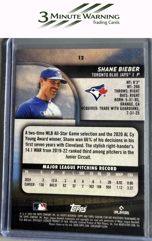 2025 Stadium Club #12 Shane Bieber