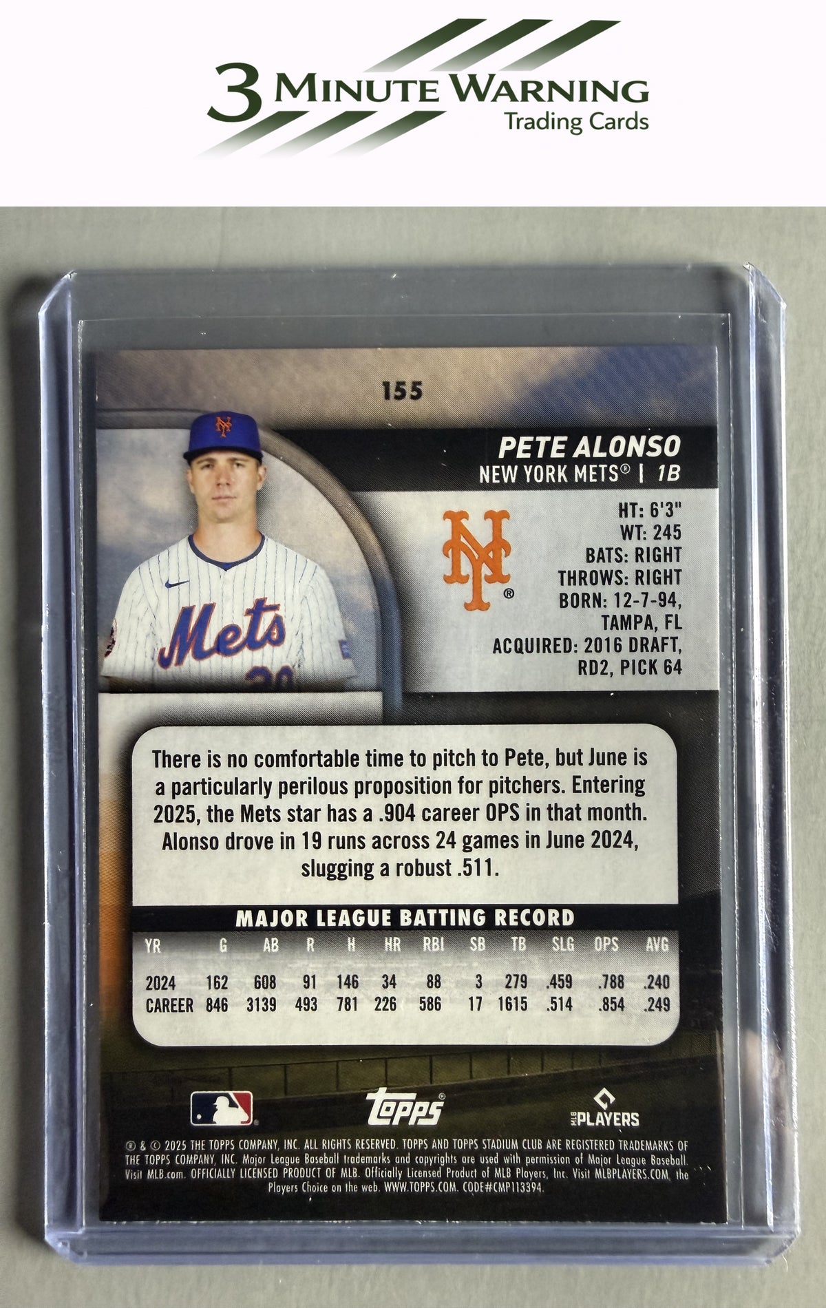 2025 Stadium Club #155 Pete Alonso