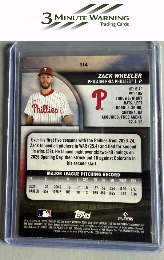 2025 Stadium Club #114 Zack Wheeler