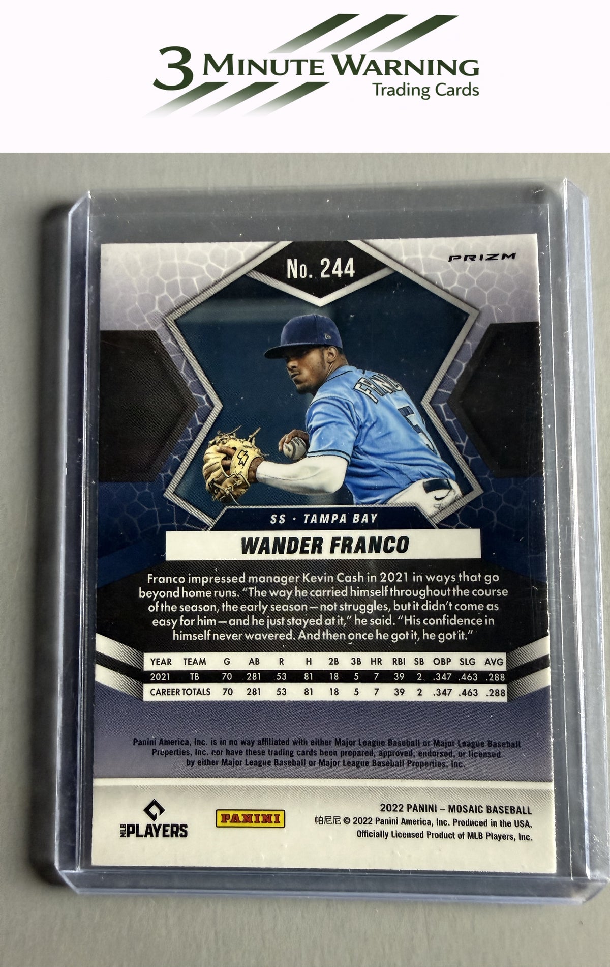 2022 Panini Mosaic #244 Wander Franco Blue Camo Mosaic
