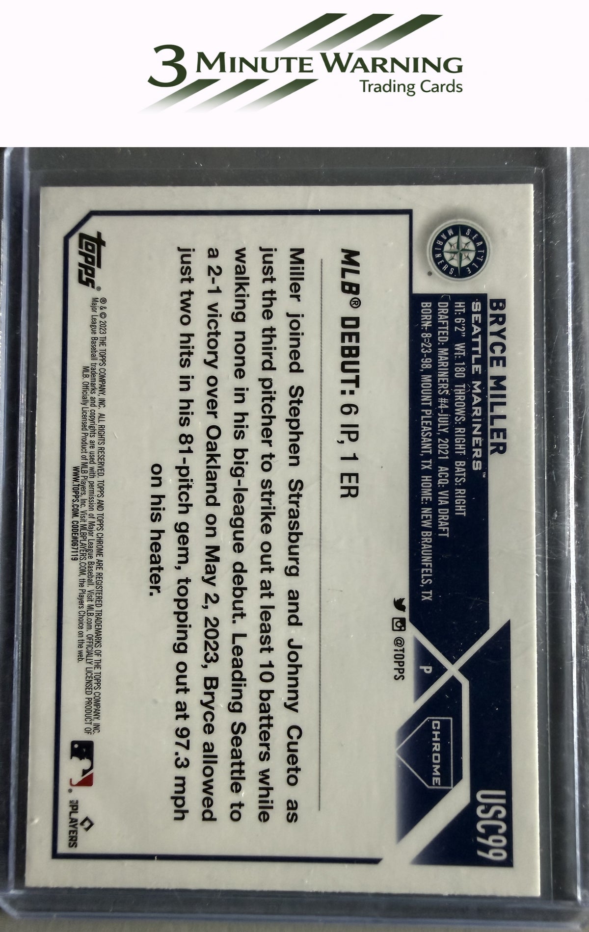 2023 Topps Chrome Update #USC99 Bryce Miller