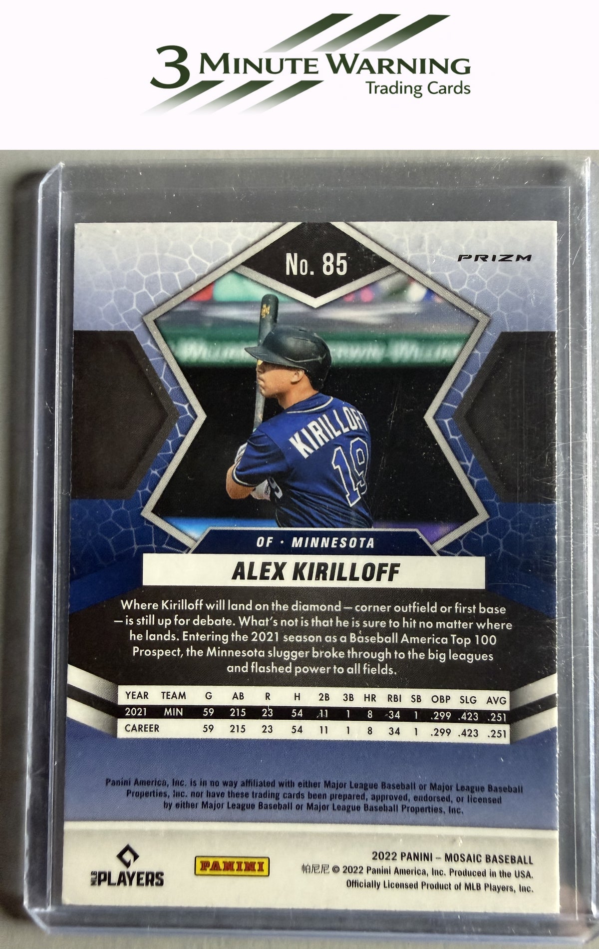 2022 Panini Mosaic #85 Alex Kirilloff Pink Camo Mosaic