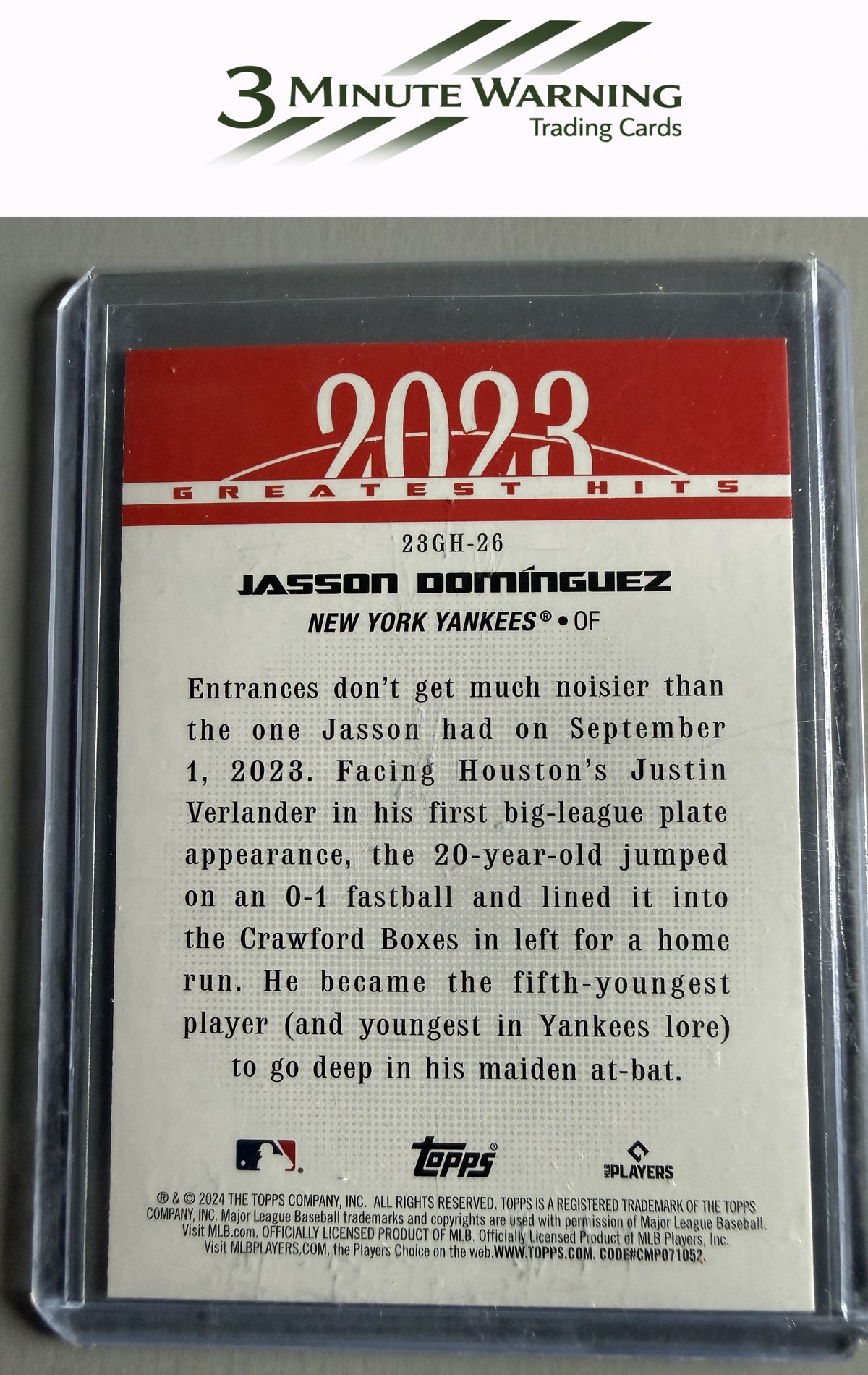 2024 Topps #23GH-26 Jasson Domínguez 2023 Greatest Hits