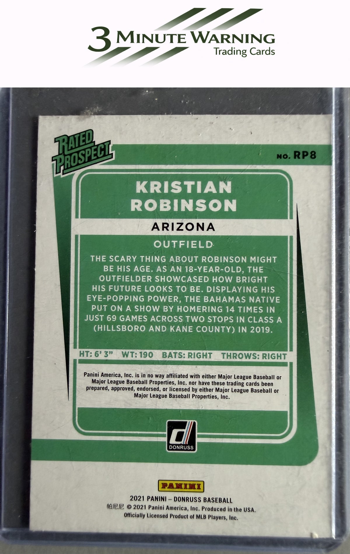 2021 Donruss #RP8 Kristian Robinson Rated Prospects Vector