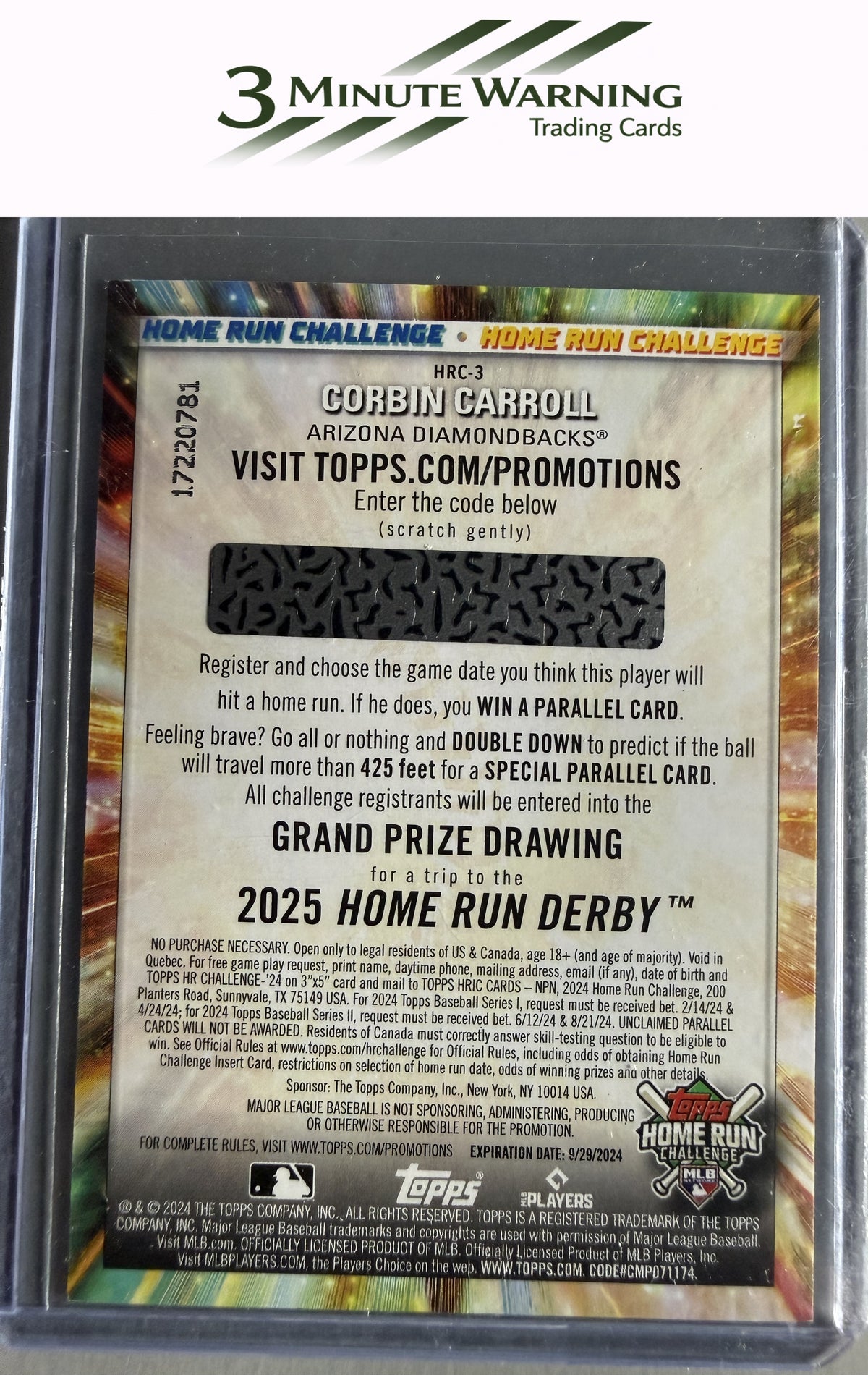 2024 Topps #HRC-3 Corbin Carroll Home Run Challenge (Series Two)