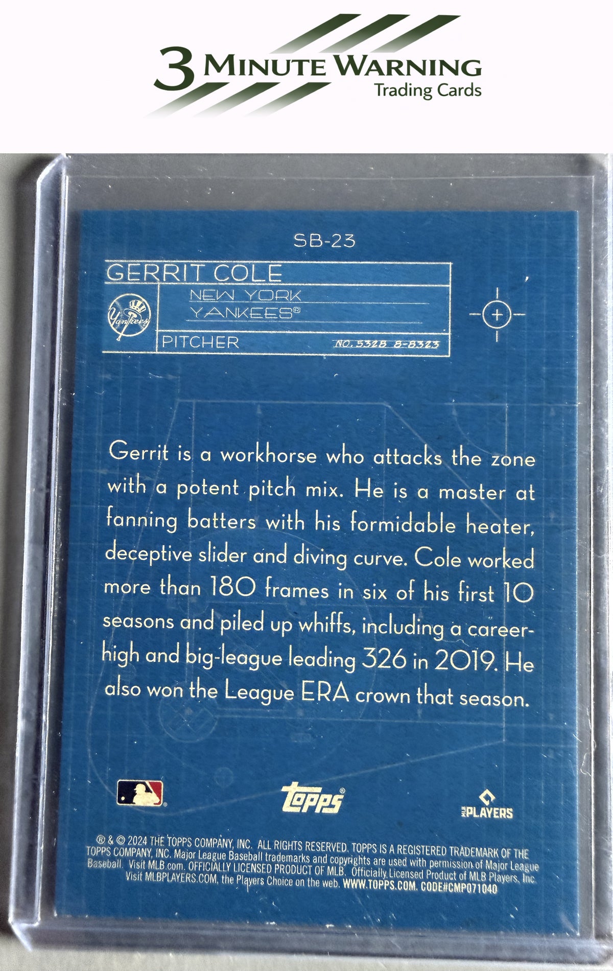 2024 Topps #SB-23 Gerrit Cole Superstar Blueprint