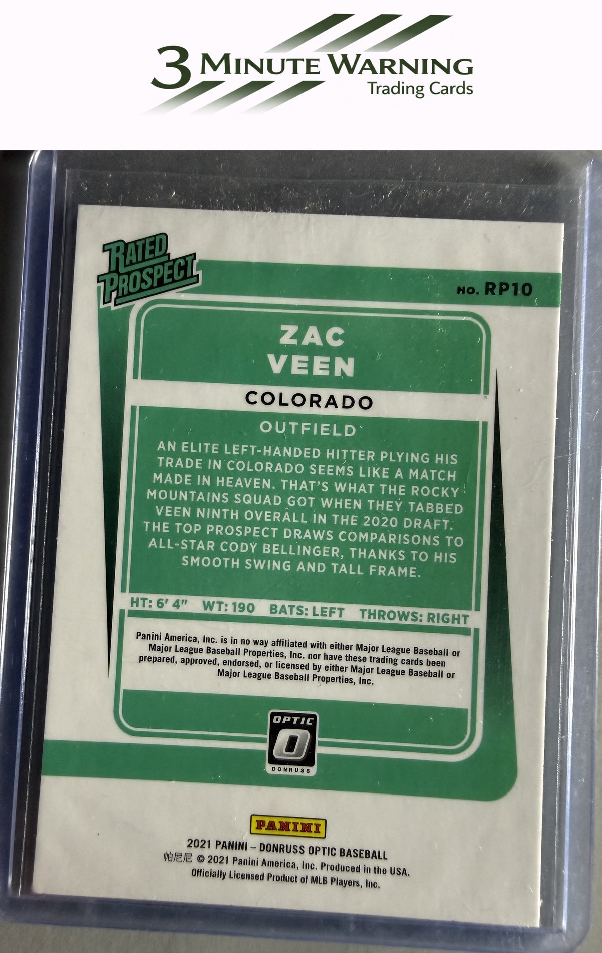 2021 Donruss Optic #RP10 Zac Veen Rated Prospect