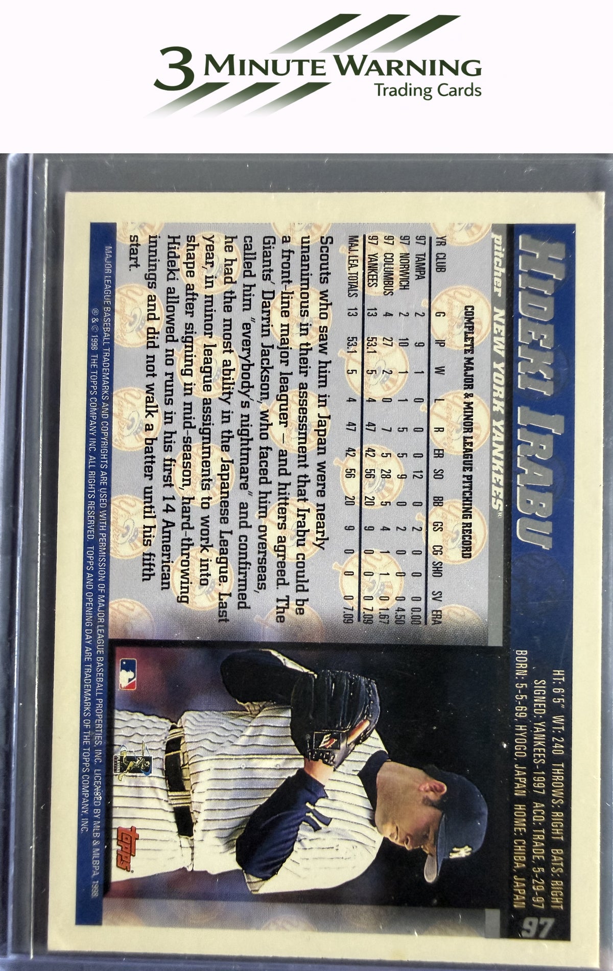 1998 Topps Opening Day #97 Hideki Irabu