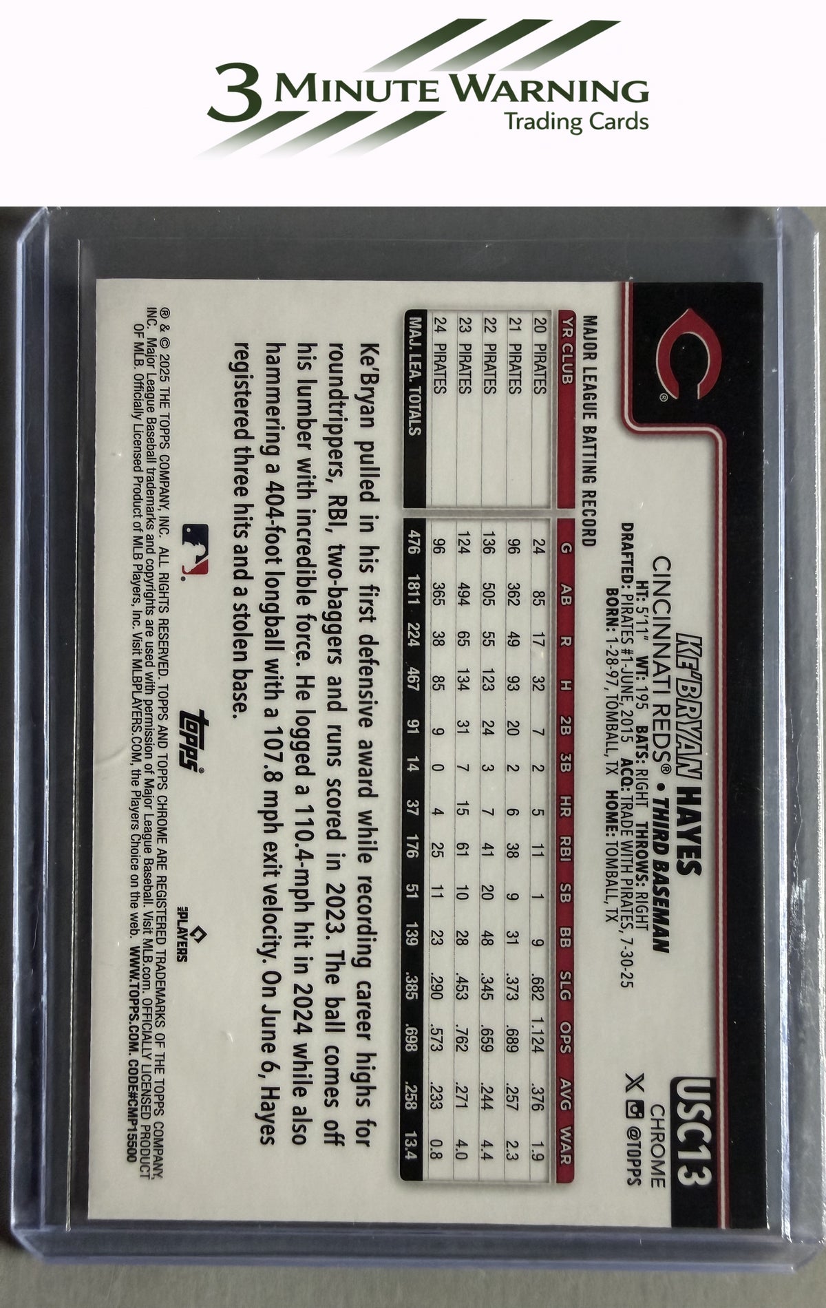 2025 Topps Chrome Update #USC13 Ke'Bryan Hayes