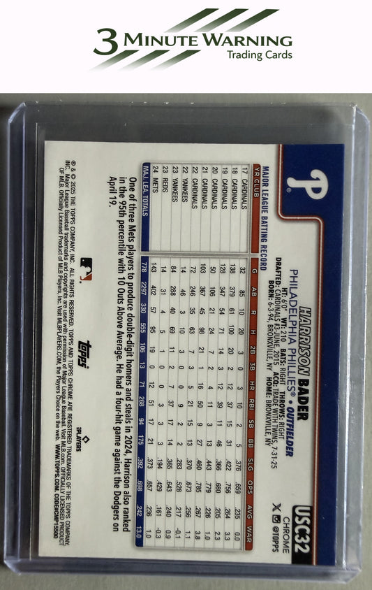 2025 Topps Chrome Update #USC32 Harrison Bader