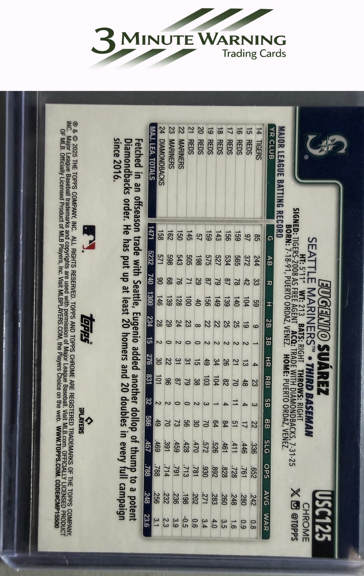 2025 Topps Chrome Update #USC125 Eugenio Suárez
