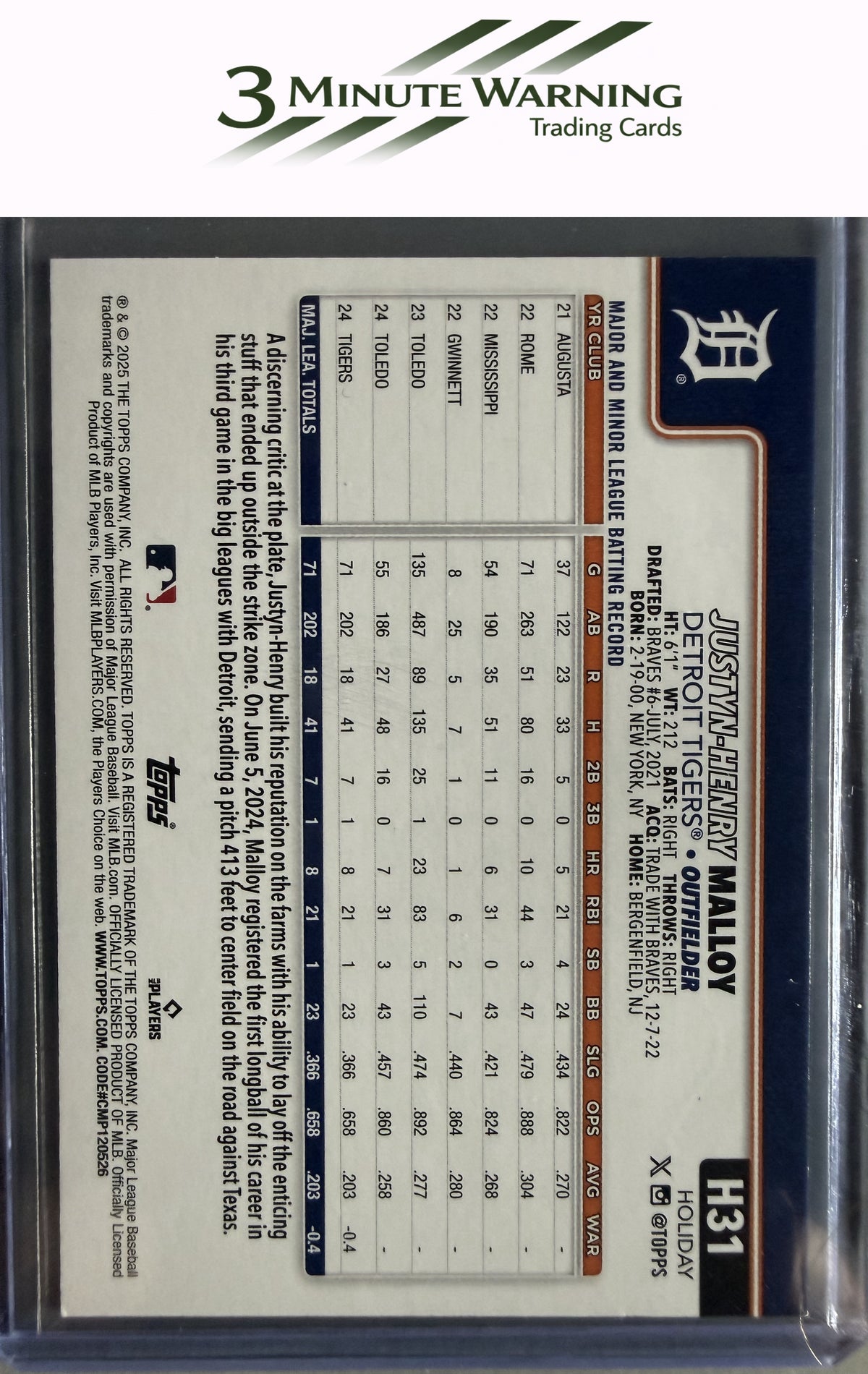 2025 Topps Holiday #H31 Justyn-Henry Malloy
