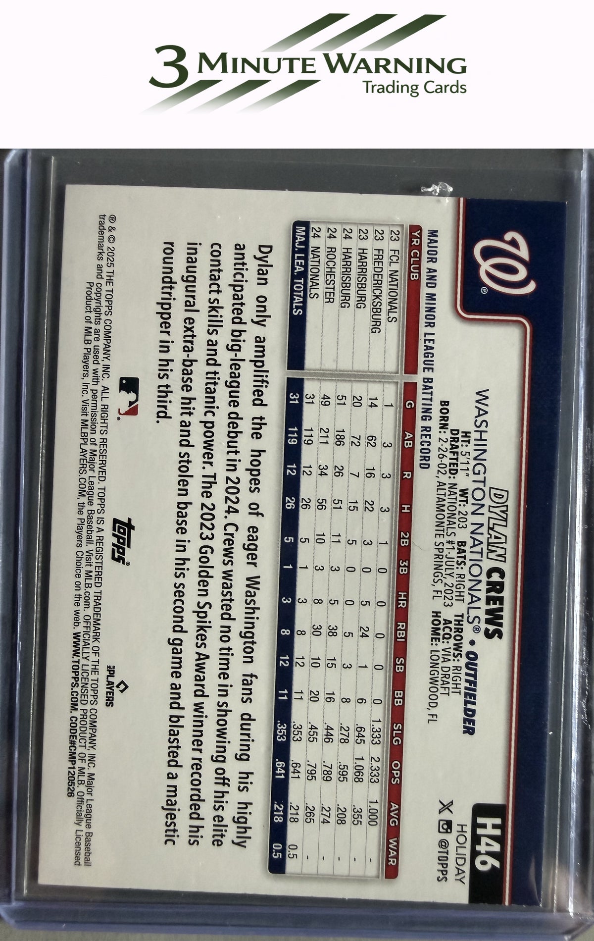 2025 Topps Holiday #H46 Dylan Crews