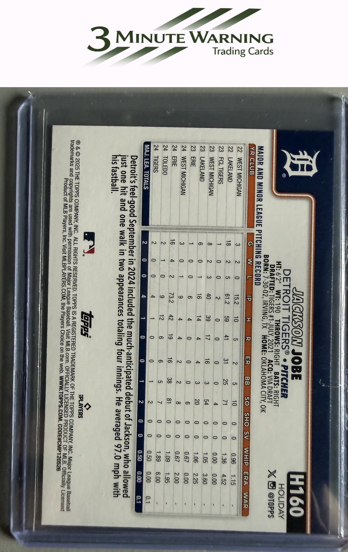 2025 Topps Holiday #H160c Jackson Jobe