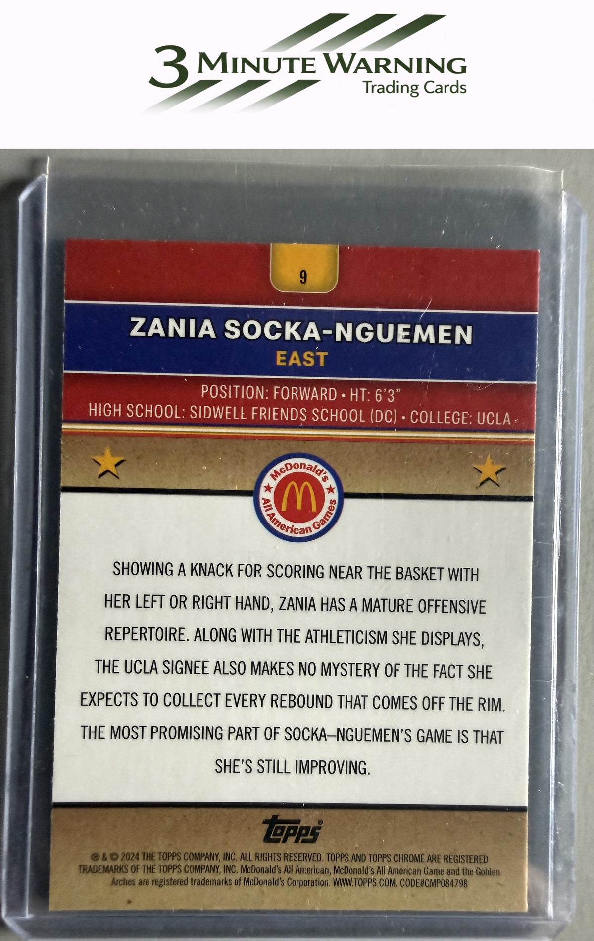 2024 McDonald's All-American #9 Zania Socka-Nguemen RayWave Refractor