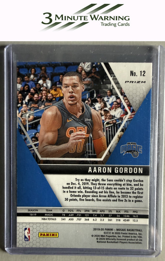 2019-20 Panini Mosaic #12 Aaron Gordon Camo Pink