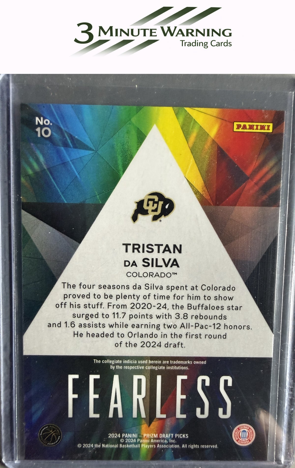 2024 Panini Prizm Draft Picks #10 Tristan da Silva Fearless