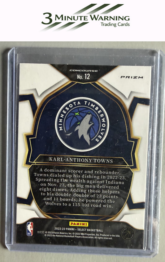 2022-23 Panini Select #12 Karl-Anthony Towns Silver Prizm