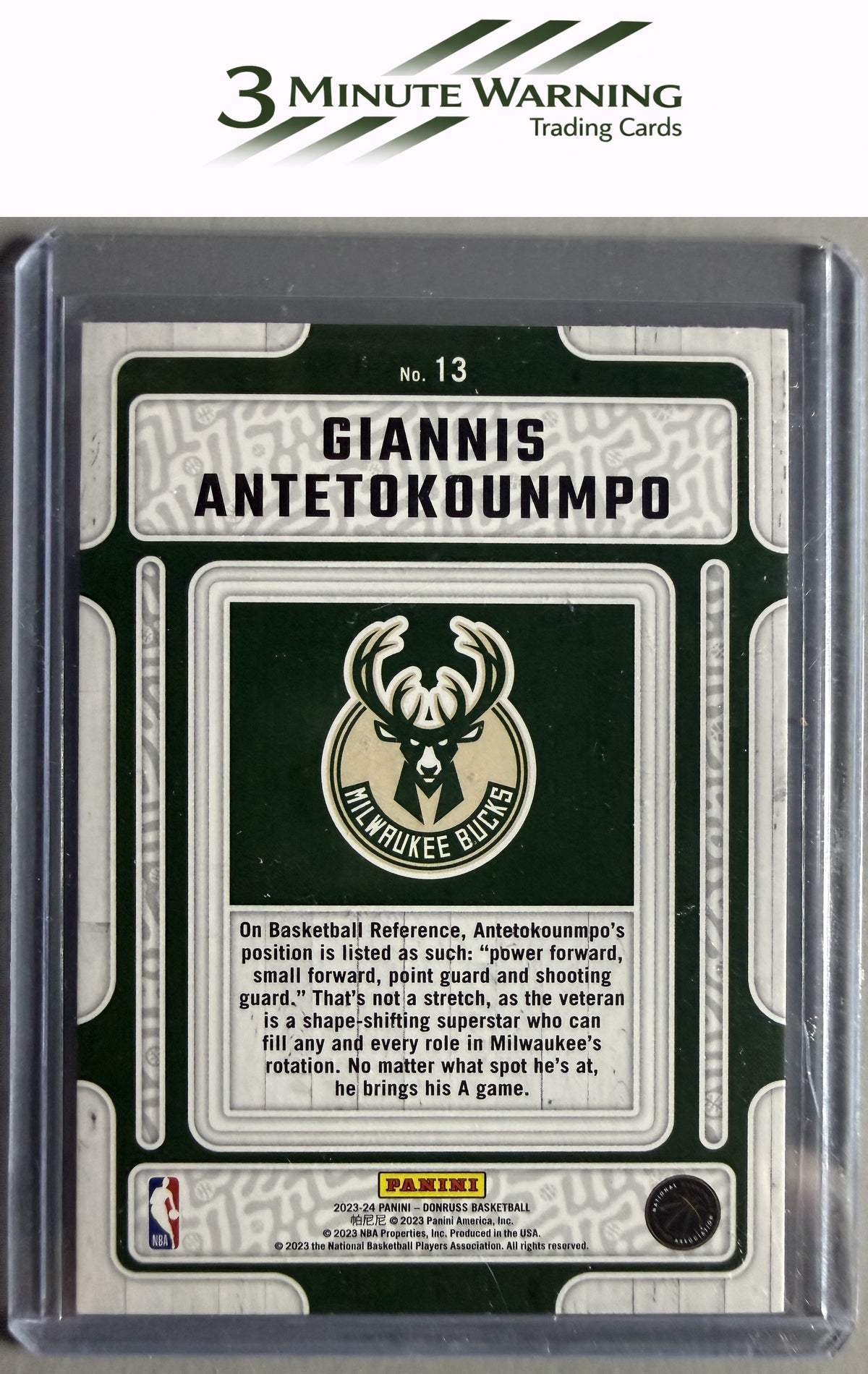 2023-24 Donruss #13 Giannis Antetokounmpo Hardwood Masters Press Proof