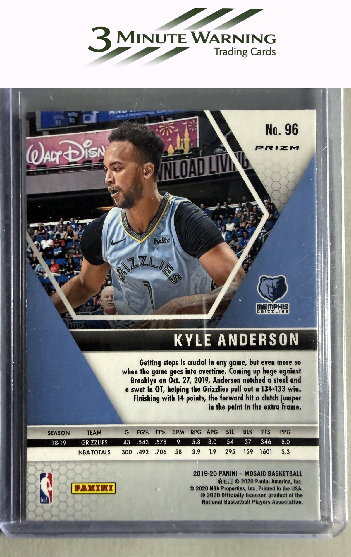 2019-20 Panini Mosaic #96 Kyle Anderson Reactive Blue