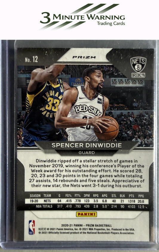 2020-21 Panini Prizm #12 Spencer Dinwiddie Silver Prizm