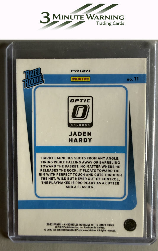 2022 Chronicles Draft Picks #11 Jaden Hardy Donruss Optic Rated Rookie Pink