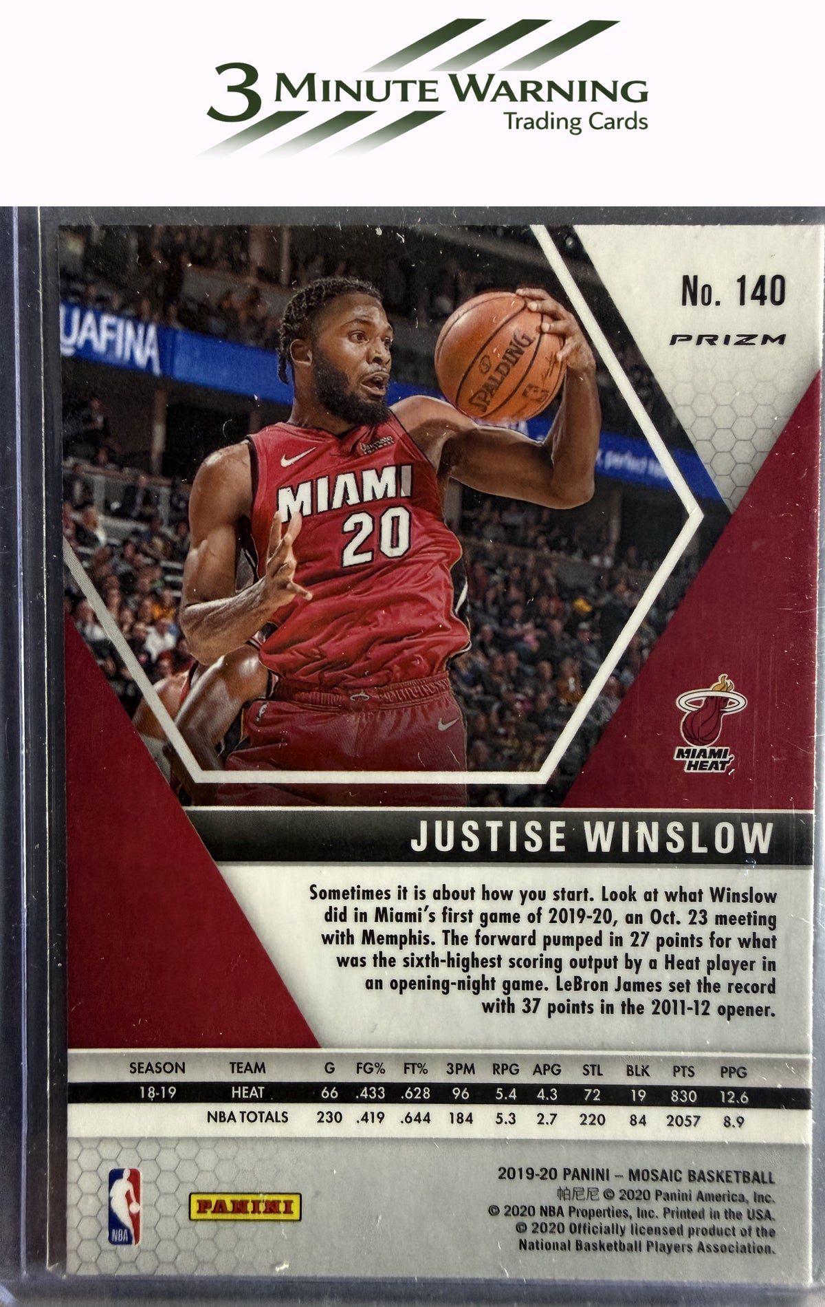 2019-20 Panini Mosaic #140 Justise Winslow Camo Pink