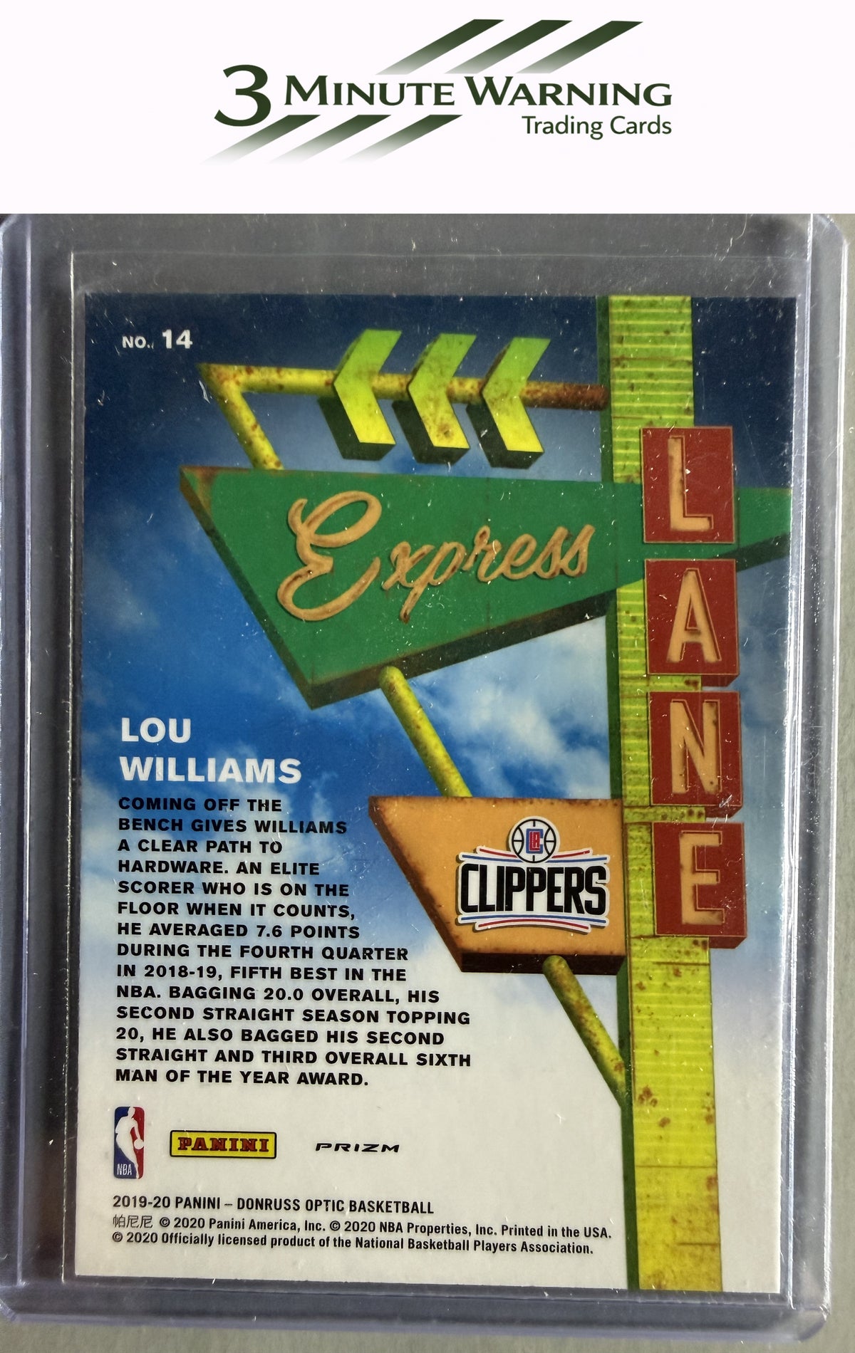 2019-20 Donruss Optic #14 Lou Williams Express Lane