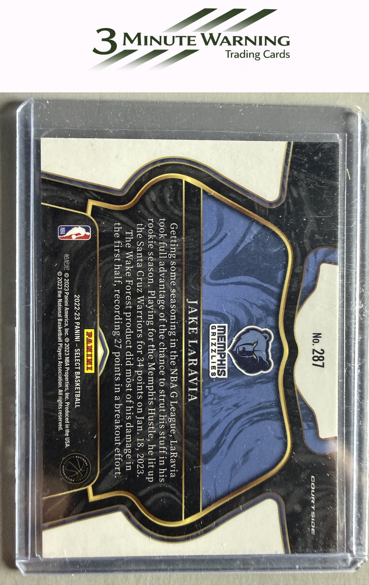 2022-23 Panini Select #287 Jake LaRavia