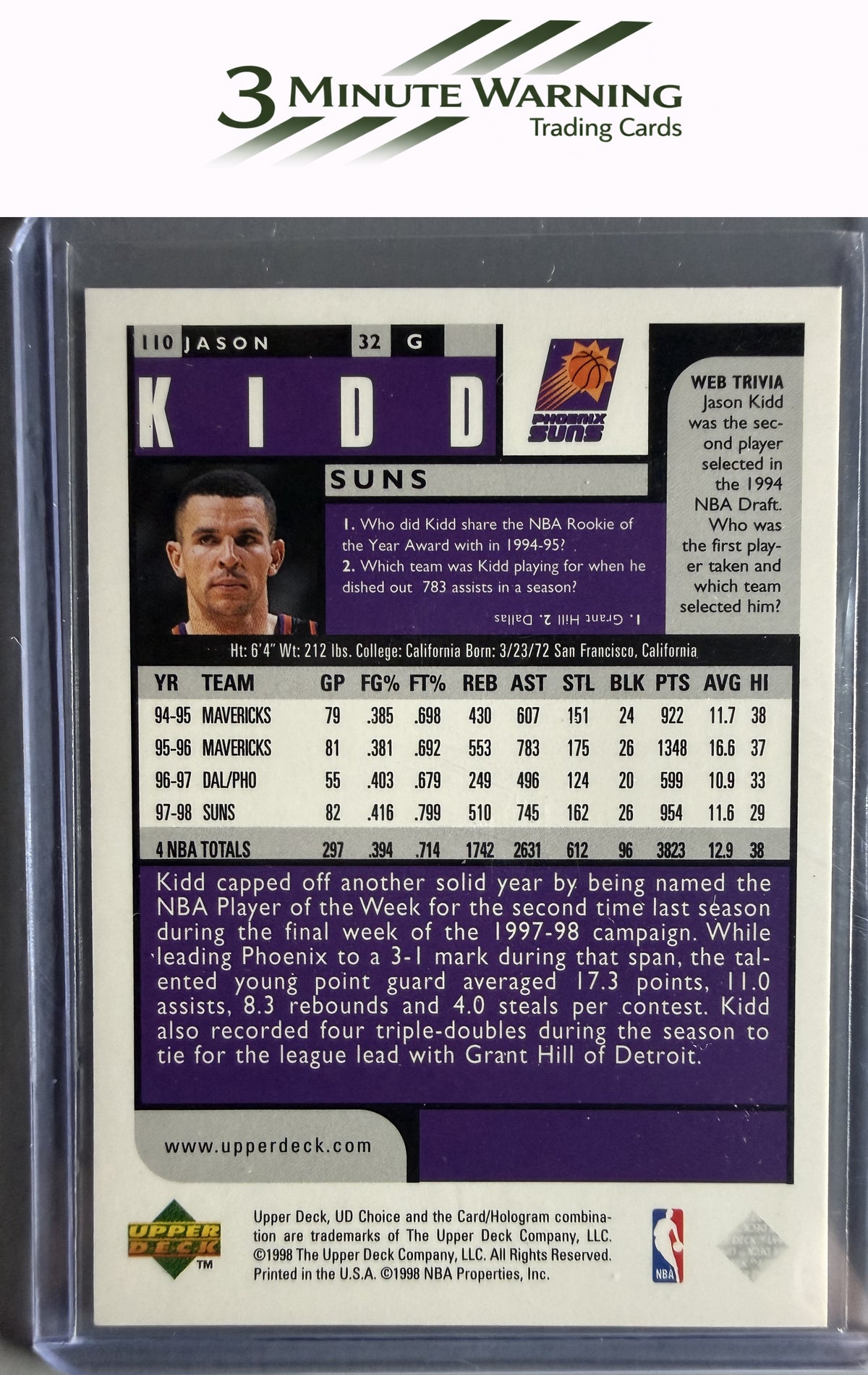 1998-99 UD Choice #110 Jason Kidd