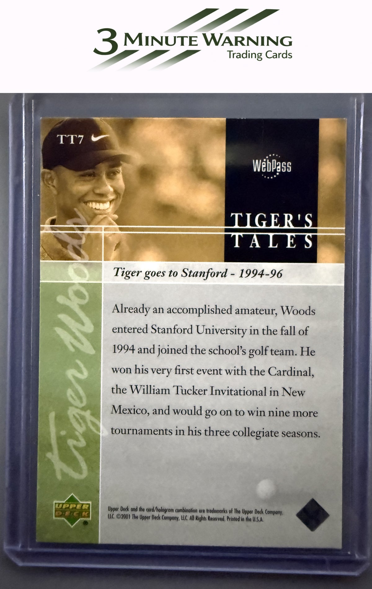 2001 Upper Deck #TT7 Tiger Woods Tiger's Tales