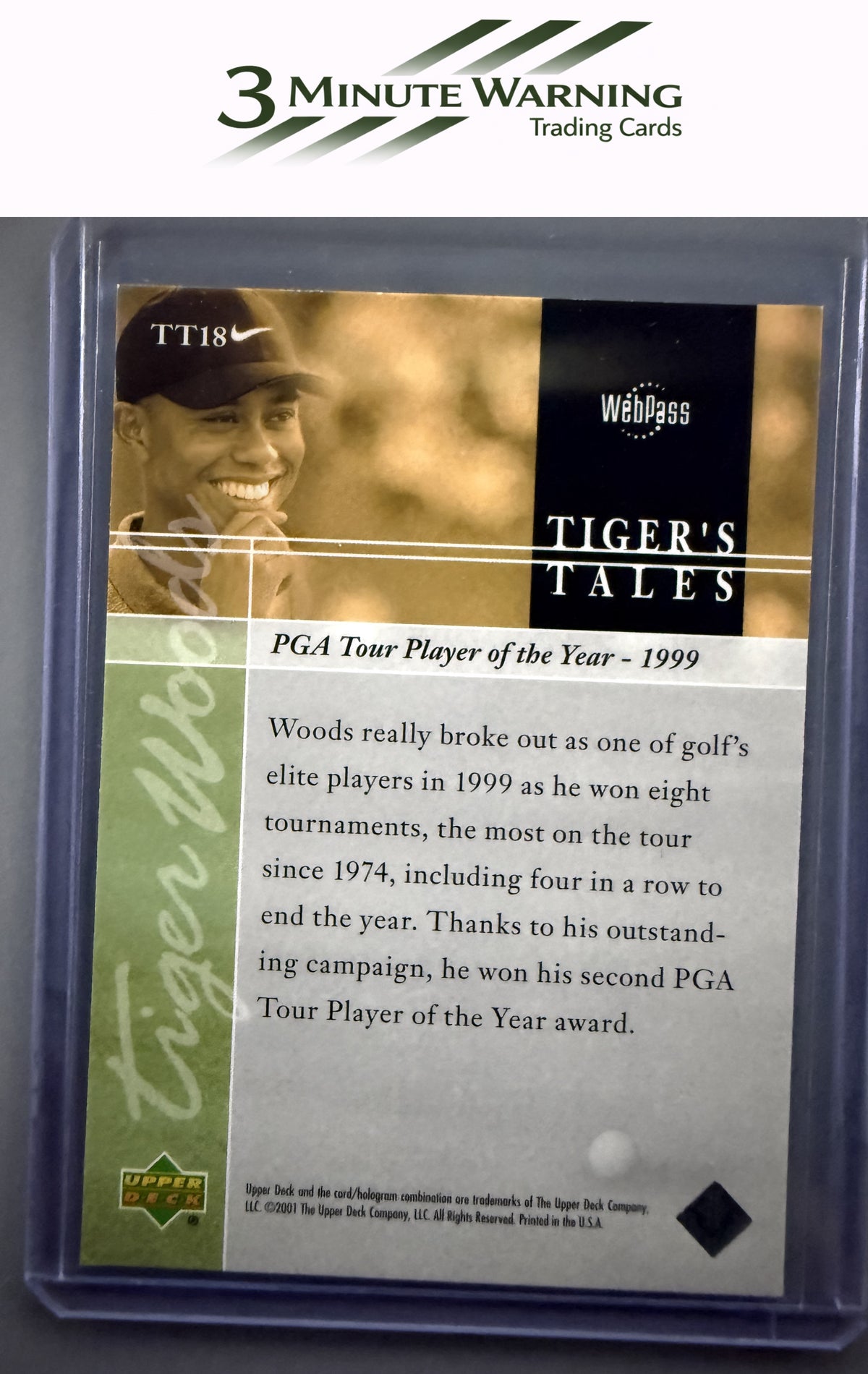 2001 Upper Deck #TT18 Tiger Woods Tiger's Tales