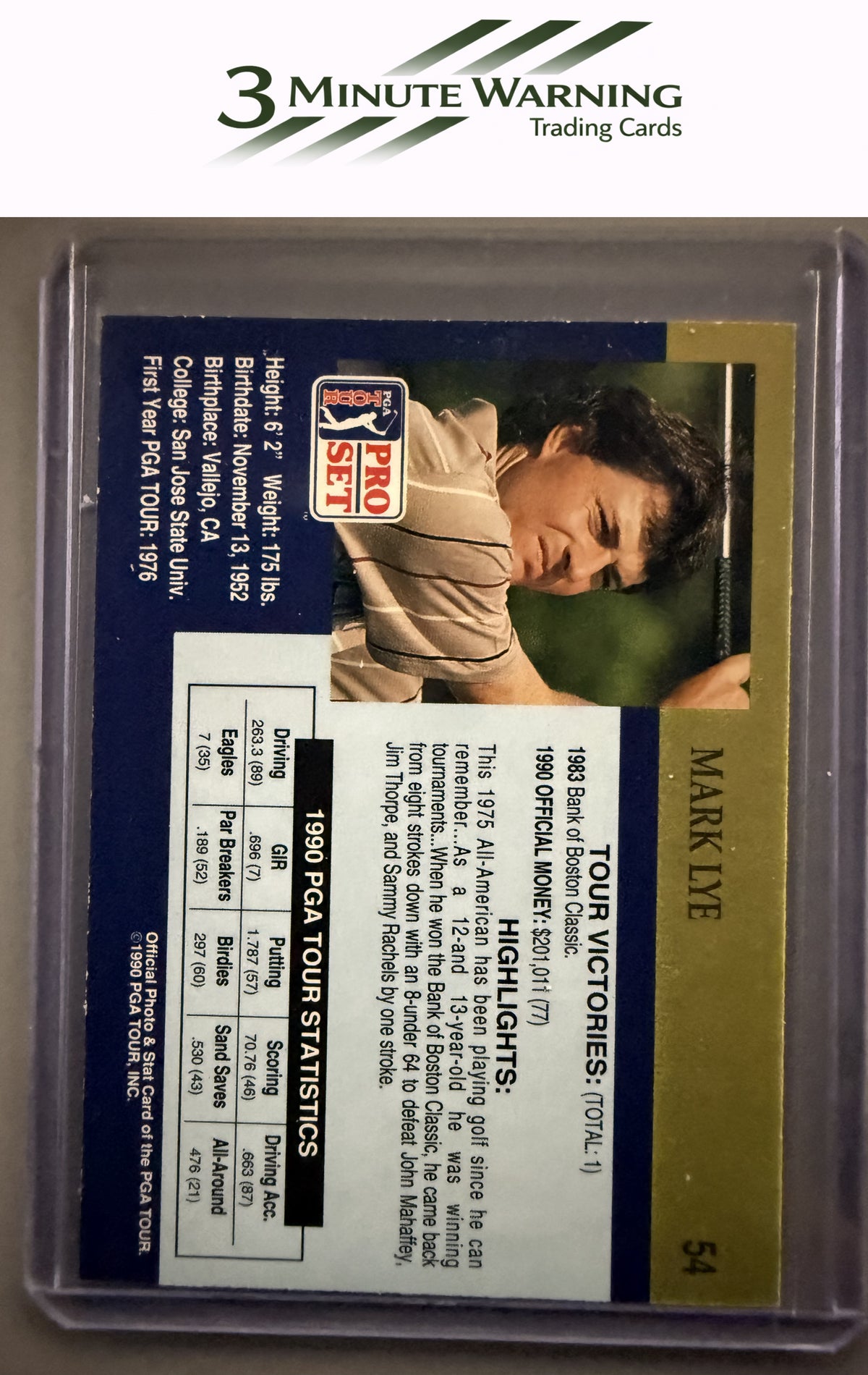 1990 Pro Set PGA Tour #54 Mark Lye