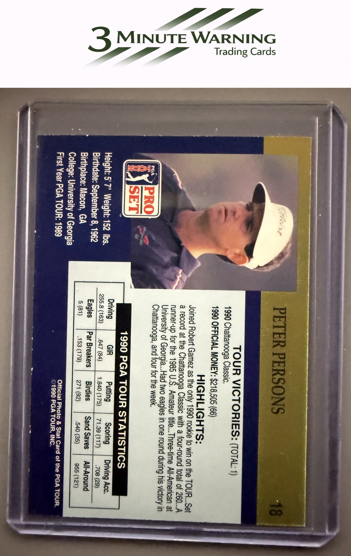 1990 Pro Set PGA Tour #18 Peter Persons