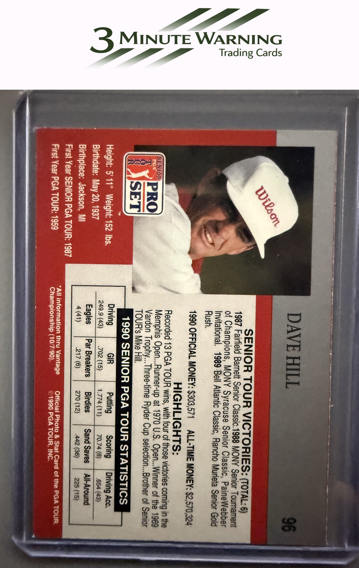 1990 Pro Set PGA Tour #96 Dave Hill